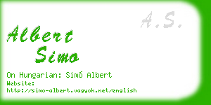 albert simo business card